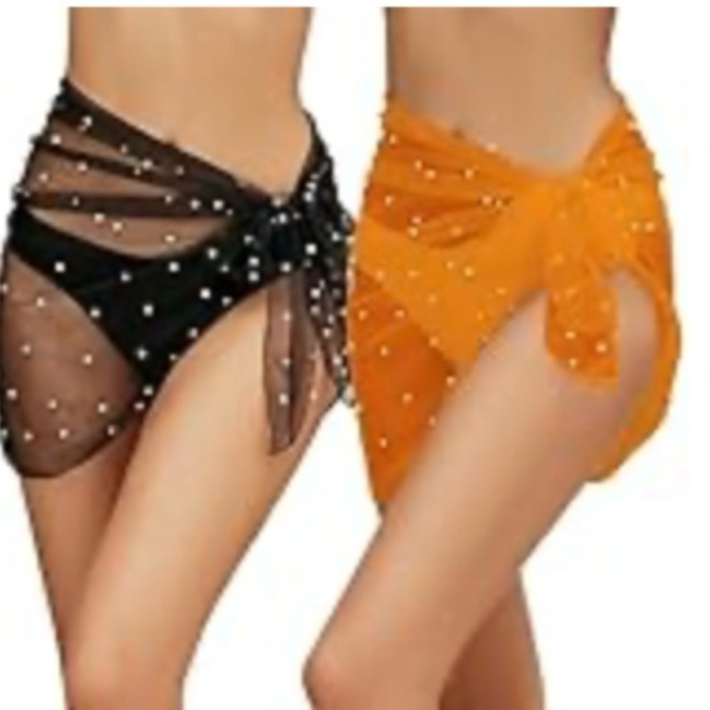 NWT No Label One Size 2pc Rhinestone Cover Up Set